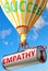 Empathy and success - pictured as word Empathy and a balloon, to symbolize that Empathy can help achieving success and prosperity