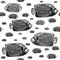 Emperor angelfish black and white seamless pattern.