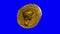 Emperor Claudius Aureus Gold Coin on Blue Screen