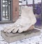 Emperor Constantine`s foot - a copy of the preserved ancient wor
