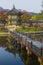 Emperor palace at Seoul. South Korea. Lake. Mountain. Reflection