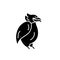 Emperor penguin black icon, vector sign on isolated background. Emperor penguin concept symbol, illustration