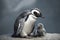 An Emperor Penguin with chick at the Emperor Penguin Colony