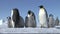 Emperor penguins with chicks