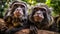 Emperor Tamarin monkeys taking a selfie generative AI
