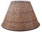 Empire bell shaped woven basket brown straw lampshade on a white background isolated close up shot