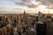 Empire State Building and New York Skyline in Golden Hour