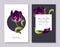 Emplate design with dark violet tulip flower, petal and leaves.