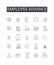 Employee advance line icons collection. Staff growth, Worker development, Personnel improvement, Team progress, Staff