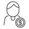 Employee benefit icon, outline style