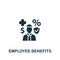 Employee benefits icon. Monochrome simple sign from employee benefits collection. Employee benefits icon for logo