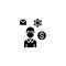 Employee black icon concept. Employee flat vector symbol, sign, illustration.