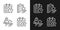 Employee bonus program pixel perfect linear icons set for dark, light mode