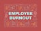 Employee burnout word concepts red banner