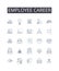 Employee career line icons collection. Business venture, Professional journey, Work path, Work destiny, Job expedition