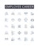 Employee career line icons collection. Business venture, Professional journey, Work path, Work destiny, Job expedition