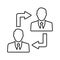 Employee Change outline icon. Line art vector