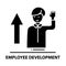 employee development icon, black  sign with  strokes, concept illustration