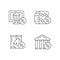 Employee discount scheme linear icons set