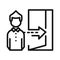 Employee Dismissal Icon Black And White Illustration