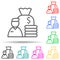 employee earnings multi color style icon. Simple thin line, outline vector of interview icons for ui and ux, website or mobile