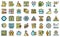 Employee efficiency icons set vector flat