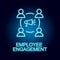 employee engagement line icon in neon style. Element of human resources icon for mobile concept and web apps