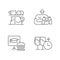 Employee engagement linear icons set