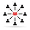 Employee engagement make money vector icon shadow, person web symbol design vector illustration
