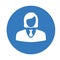 Employee, female, worker icon. blue color design