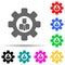 employee in gear multi color style icon. Simple glyph, flat vector of hr and heat hunting icons for ui and ux, website or mobile