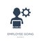 employee going to work icon in trendy design style. employee going to work icon isolated on white background. employee going to