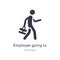 employee going to work outline icon. isolated line vector illustration from business collection. editable thin stroke employee