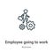 Employee going to work outline vector icon. Thin line black employee going to work icon, flat vector simple element illustration