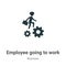 Employee going to work vector icon on white background. Flat vector employee going to work icon symbol sign from modern business