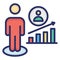 Employee growth,  growth chart .    Vector icon which can easily modify or editable