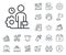 Employee line icon. Work project sign. Salaryman, gender equality and alert bell. Vector