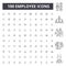 Employee line icons, signs, vector set, outline illustration concept