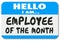 Employee of the Month Name Tag Sticker Best Top Worker