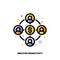 Employee productivity icon for corporate management or business leader training concept. Flat filled outline style. Pixel perfect