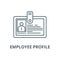 Employee profile line icon, vector. Employee profile outline sign, concept symbol, flat illustration