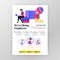 Employee recruitment poster, we`re hiring job seekers ads with flat cartoon illustration. flayer business pamphlet brochure magaz