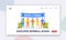 Employee Referral Bonus Landing Page Template. Group Of Diverse People Standing Together Holding Hands And Large Banner