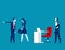 Employee replacement. Concept business vector illustration, Turnover workers, Artificial intelligence