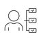 Employee Responsibility Line Icon. Corporate Manager Roles Linear Pictogram. Responsible Management, Delegate Duty