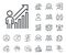 Employee result line icon. Business growth statistics sign. Specialist, doctor and job competition. Vector