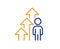 Employee result line icon. Business growth statistics sign. Vector