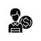 Employee salary black icon concept. Employee salary flat vector symbol, sign, illustration.