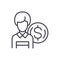 Employee salary black icon concept. Employee salary flat vector symbol, sign, illustration.