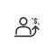 employee salary increase icon on white background with people, arrow up graphic and dollar money symbol. raise revenue business